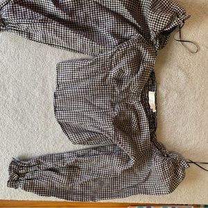 Astr the label adorable navy white check NWOT blouse